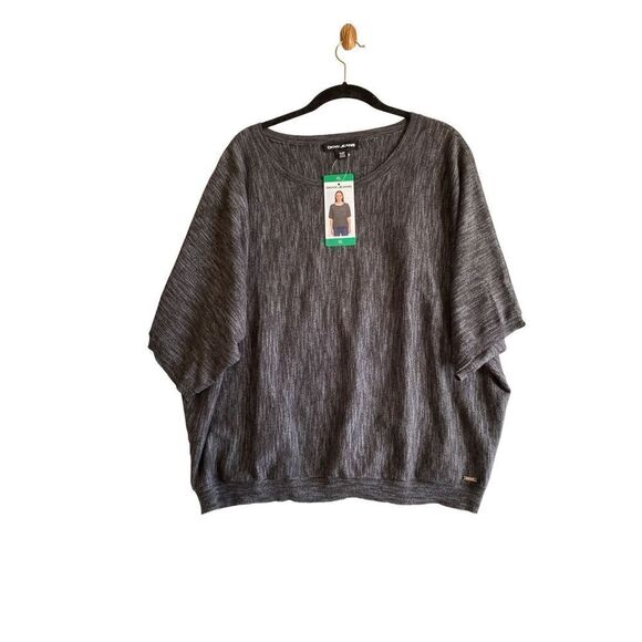 NWT DKNY black and gray marbled square shaped top size XL - Picture 2 of 5